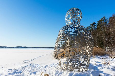 Jaume Plensas skulptur vintertid