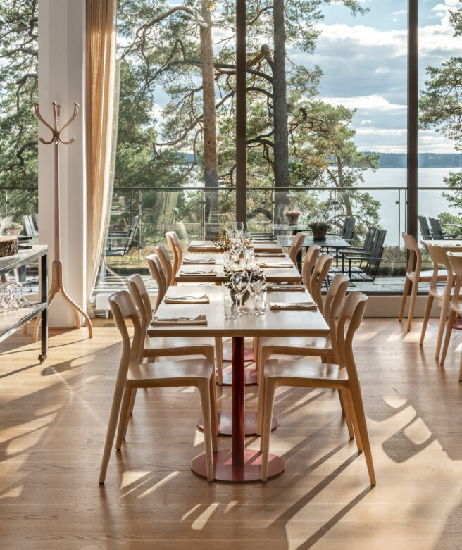 Restaurangvy över Artipelag Restaurang.