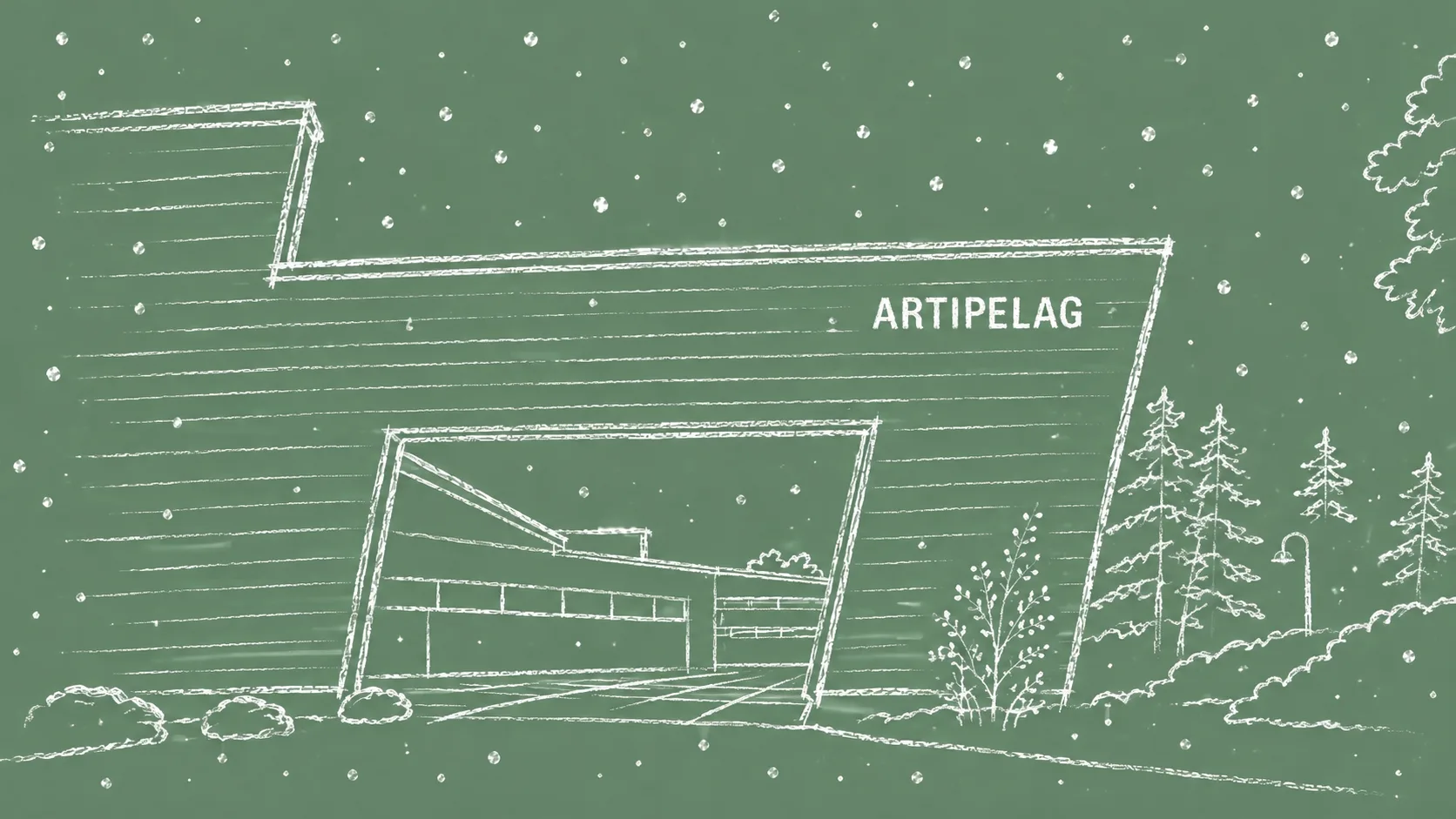 Artipelag i snöfall